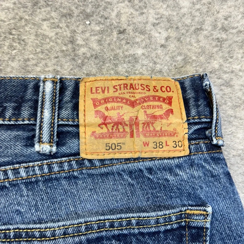Lot of 5 Levi's 505 Straight Jeans Men's 38x30 Blue Denim Work Pants Bundle